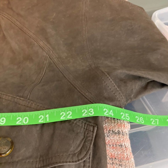 VTG‎ Express Jacket Womens Small 1980s Brown Leather Oversize Moto Pockets - Picture 8 of 9